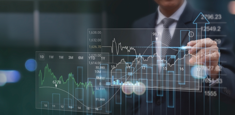 a man draws graphs on screen